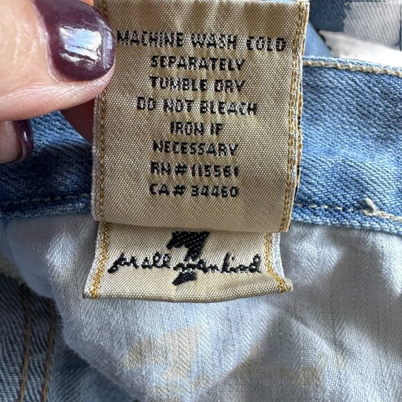 Vintage y2k 7 for all Mankind Blue Distressed Denim Jeans western Maxi Skirt 27 - Picture 9 of 11